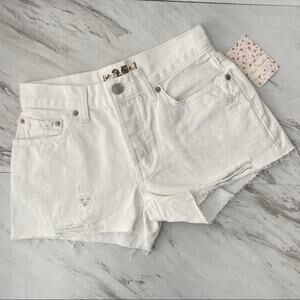 Free People Sofia Denim Shorts Button-Fly Cutoff Distressed White Size 25 NEW